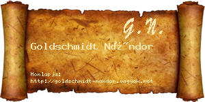 Goldschmidt Nándor névjegykártya